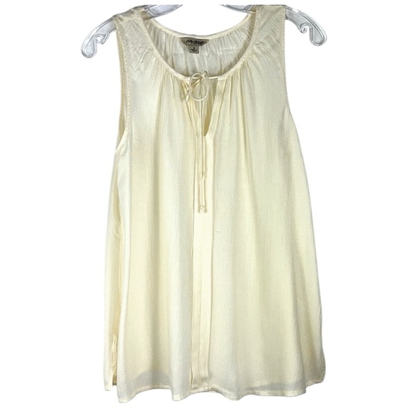 Lucky Brand popover sheer sleeveless blouse Sz S - Picture 1 of 11